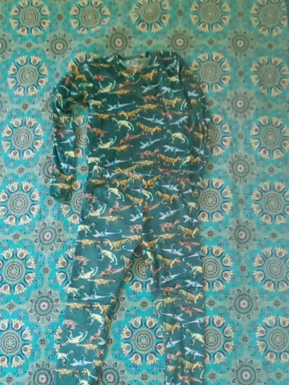 Cat & Jack Teal Sleepwear Set with Yellow and Light Blue Accents